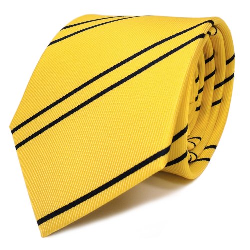 TigerTie Designer Krawatte in gelb goldgelb dunkelblau gestreift von TigerTie