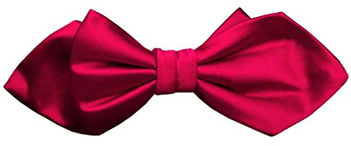 Schmale Satin Seidenfliege rot verkehrsrot Uni fein gerippt mit Spitze - Fliege Seide Silk von TigerTie