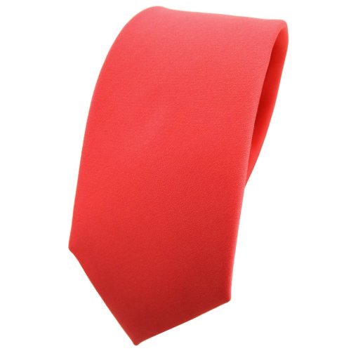 TigerTie Herren Krawatte 6 cm schmale Satin Tie in rot rosé lachsrot einfarbig uni Business, festliche Veranstaltungen und Freizeit TigerTie Herren Krawatte 6 cm schmale Satin Tie in rot rosé lachsrot einfarbig uni Business, festliche Veranstaltungen und Freizeit von TigerTie