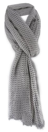 TigerTie - Chiffon Schal in grau schwarz gepunktet - Schalgröße 180 x 50 cm von TigerTie