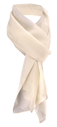 TigerTie Damen Chiffon Halstuch beige sandfarben Uni Gr. 160 cm x 36 cm - Schal von TigerTie