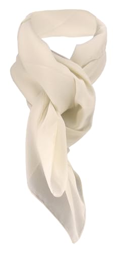 TigerTie Damen Chiffon Halstuch beige sandfarben Uni Gr. 90 cm x 90 cm - Schal von TigerTie