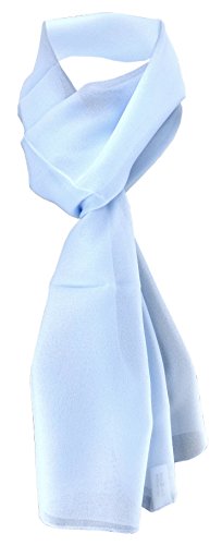 TigerTie Damen Chiffon Halstuch blau hellblau Uni Gr. 160 cm x 36 cm - Schal von TigerTie