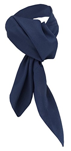 TigerTie Damen Chiffon Halstuch blau marine dunkelblau Uni Gr. 90 cm x 90 cm - Schal von TigerTie