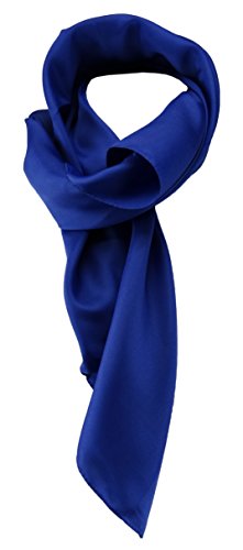 TigerTie Damen Chiffon Halstuch blau royalblau Uni mit Bordüre Gr. 80 cm x 80 cm - Schal von TigerTie