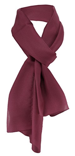 TigerTie Damen Chiffon Halstuch bordeaux weinrot Uni Gr. 160 cm x 36 cm - Schal von TigerTie