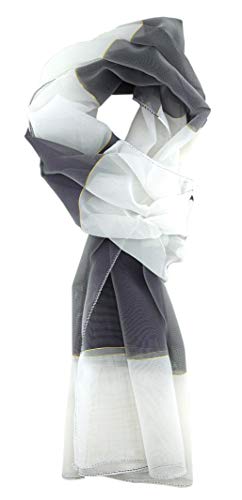 TigerTie Damen Chiffon Halstuch grau weiß gold gestreift Gr. 165 cm x 40 cm - Tuch Schal TigerTie Damen Chiffon Halstuch grau weiß gold gestreift Gr. 165 cm x 40 cm - Tuch Schal von TigerTie