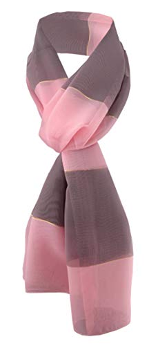 TigerTie Damen Chiffon Halstuch lachs grau gestreift Gr. 165 cm x 40 cm - Tuch Schal TigerTie Damen Chiffon Halstuch lachs grau gestreift Gr. 165 cm x 40 cm - Tuch Schal von TigerTie