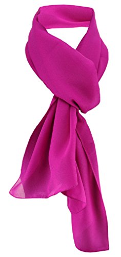 TigerTie Damen Chiffon Halstuch magenta fuchsia Uni Gr. 160 cm x 36 cm - Schal von TigerTie