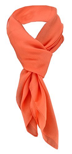 TigerTie Damen Chiffon Halstuch orange Uni Gr. 90 cm x 90 cm - Schal von TigerTie