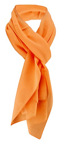 TigerTie Damen Chiffon Halstuch lachsorange Uni Gr. 160 cm x 36 cm - Schal von TigerTie