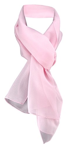 TigerTie Damen Chiffon Halstuch rosa zartrosa Uni Gr. 160 cm x 36 cm - Schal von TigerTie