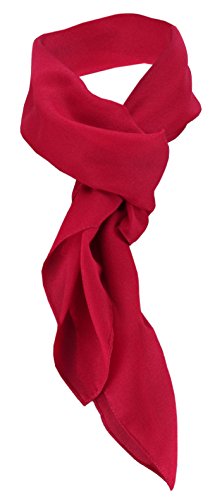 TigerTie Damen Chiffon Halstuch rot bordeaux Uni Gr. 90 cm x 90 cm - Schal von TigerTie