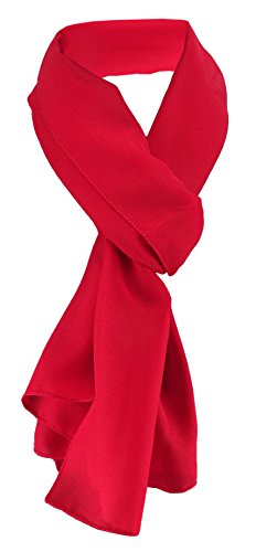 TigerTie Damen Chiffon Halstuch rot verkehrsrot Uni Gr. 160 cm x 36 cm - Schal von TigerTie
