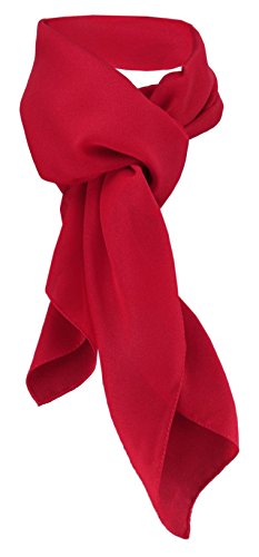 TigerTie Damen Chiffon Halstuch rot verkehrsrot Uni Gr. 90 cm x 90 cm - Schal von TigerTie