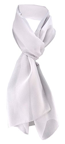 TigerTie Damen Chiffon Halstuch silber grau Uni Gr. 160 cm x 36 cm - Schal von TigerTie