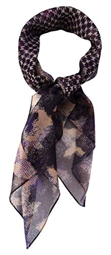 TigerTie Damen Chiffon Nickituch Halstuch in violett braun grau schwarz gemustert - Größe 58 x 58 cm TigerTie Damen Chiffon Nickituch Halstuch in violett braun grau schwarz gemustert - Größe 58 x 58 cm von TigerTie