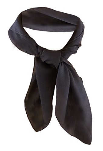 TigerTie Damen Chiffon Nickituch in anthrazit dunkelgrau einfarbig unicolor - Halstuch Größe 50 cm x 50 cm von TigerTie