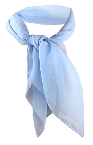 TigerTie Damen Chiffon Nickituch in blau hellblau einfarbig unicolor - Halstuch Größe 50 cm x 50 cm von TigerTie