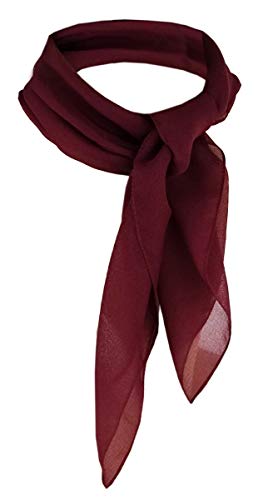 TigerTie Damen Chiffon Nickituch in bordeaux weinrot einfarbig unicolor - Halstuch Größe 50 cm x 50 cm von TigerTie