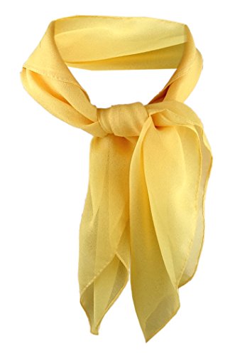 TigerTie Damen Chiffon Nickituch in gelb einfarbig unicolor - Halstuch Größe 50 cm x 50 cm von TigerTie