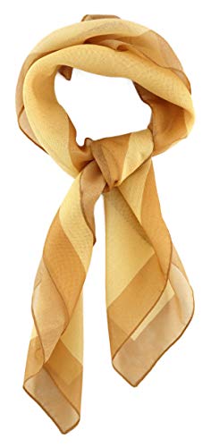 TigerTie Damen Chiffon Nickituch in beige ocker mit Bordüre - Größe 58 cm x 58 cm von TigerTie