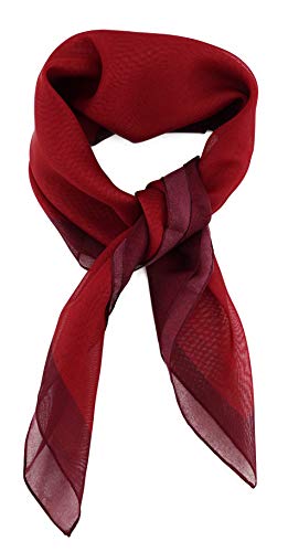 TigerTie Damen Chiffon Nickituch in bordeaux weinrot mit Bordüre - Größe 58 cm x 58 cm von TigerTie