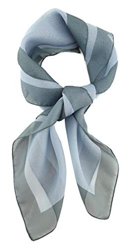 TigerTie Damen Chiffon Nickituch in grau anthrazit mit Bordüre - Größe 58 cm x 58 cm von TigerTie