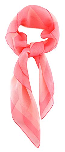 TigerTie Damen Chiffon Nickituch in rosa rosé mit Bordüre - Größe 58 cm x 58 cm von TigerTie