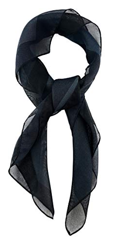 TigerTie Damen Chiffon Nickituch in schwarz pechschwarz mit Bordüre - Größe 58 cm x 58 cm von TigerTie