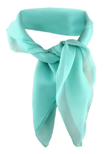 TigerTie Damen Chiffon Nickituch in mint grün einfarbig unicolor - Halstuch Größe 50 cm x 50 cm von TigerTie
