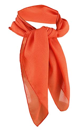 TigerTie Damen Chiffon Nickituch in orange einfarbig unicolor - Halstuch Größe 50 cm x 50 cm von TigerTie