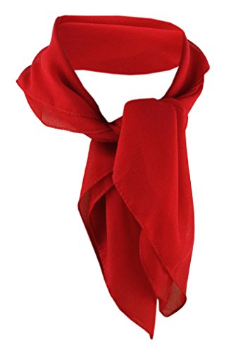 TigerTie Damen Chiffon Nickituch in rot einfarbig unicolor - Halstuch Größe 50 cm x 50 cm von TigerTie