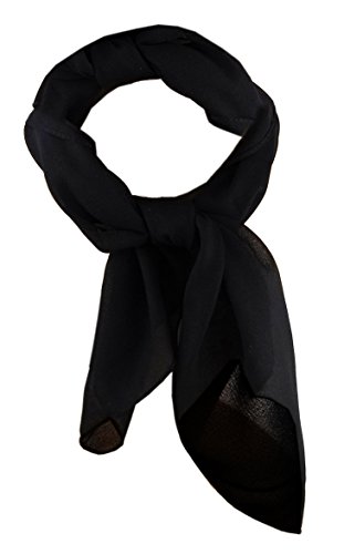 TigerTie Damen Chiffon Nickituch in schwarz einfarbig unicolor - Halstuch Größe 50 cm x 50 cm von TigerTie