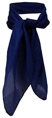 TigerTie - Damen Nickituch in Seide dunkelblau marine Uni - Tuch Halstuch Gr. 50 cm x 50 cm von TigerTie