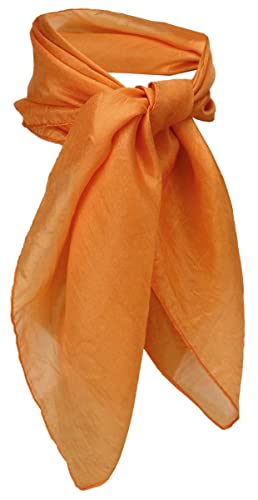 TigerTie - Damen Nickituch in Seide orange Uni - Tuch Halstuch Gr. 50 cm x 50 cm von TigerTie