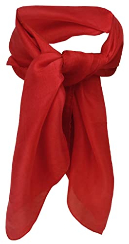 TigerTie - Damen Nickituch in Seide rot Uni - Tuch Halstuch Gr. 50 cm x 50 cm von TigerTie