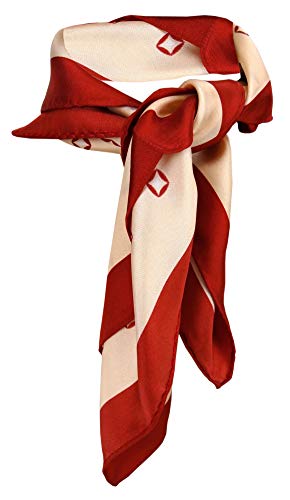 TigerTie Damen Satin Nickituch in lachs rot gemustert - 100% Seide - Gr. 53 x 53 cm von TigerTie