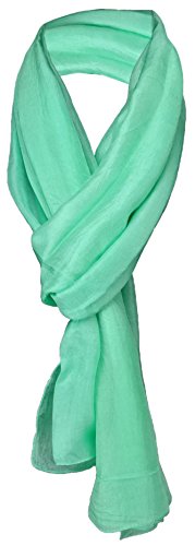 TigerTie Damen Seidenschal in mint türkis einfarbig - Schal Gr. 180 x 50 cm von TigerTie