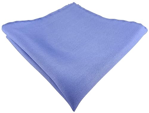 TigerTie Designer Einstecktuch handrolliert in blau einfarbig Uni von TigerTie