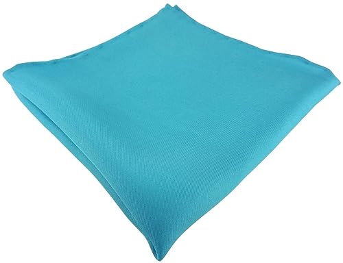 TigerTie Designer Einstecktuch handrolliert türkis einfarbig Uni von TigerTie