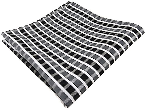 TigerTie Designer Einstecktuch in anthrazit grau silber weiss gestreift von TigerTie