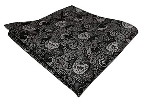 TigerTie Designer Einstecktuch in anthrazit schwarz grau Paisley von TigerTie