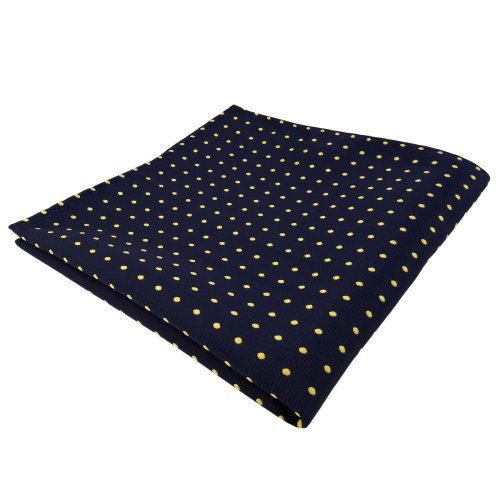 TigerTie Designer Einstecktuch in blau dunkelblau marine gold gepunktet von TigerTie