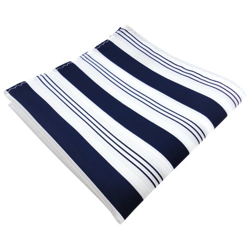 TigerTie Designer Einstecktuch in blau dunkelblau weiß silber gestreift TigerTie Designer Einstecktuch in blau dunkelblau weiß silber gestreift von TigerTie