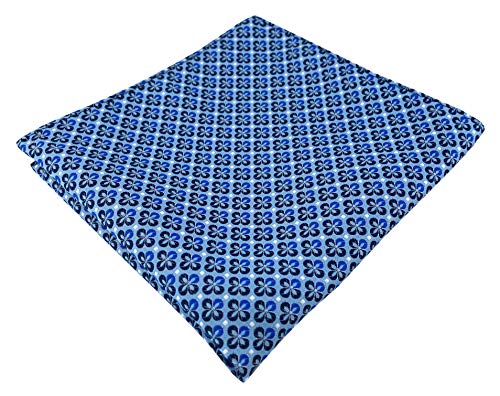 TigerTie Designer Einstecktuch in blau silber schwarz gemustert - Stecktuchgröße 30 x 30 cm von TigerTie