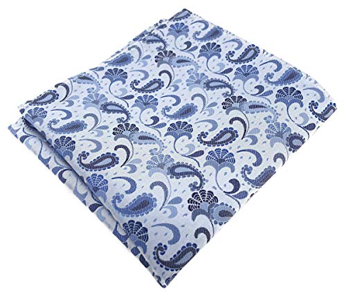 TigerTie Designer Einstecktuch in blau silberblau silber Paisley gemustert von TigerTie