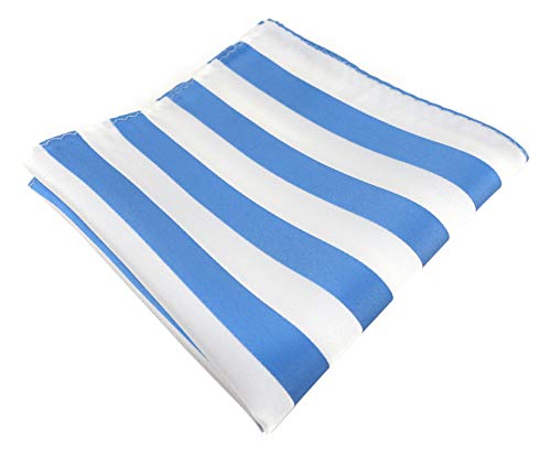TigerTie Designer Einstecktuch in blau weiss gestreift - Stecktuchgröße 30 x 30 cm von TigerTie
