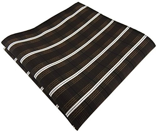 TigerTie Designer Einstecktuch in braun dunkelbraun creme schwarz gestreift von TigerTie