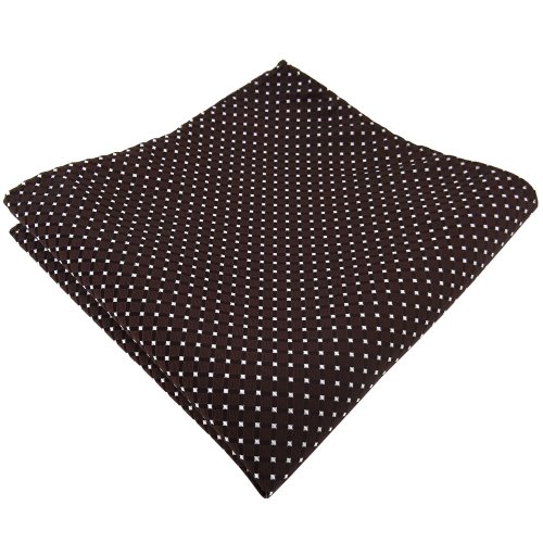 TigerTie Designer Einstecktuch in braun dunkelbraun silber gepunktet von TigerTie